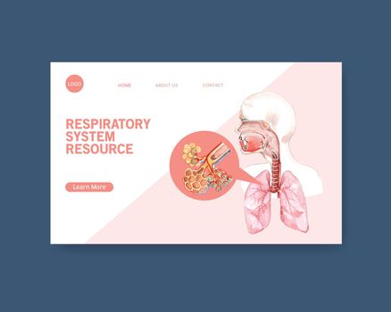 respiratory system design for website template with Human Anatomy of Lung