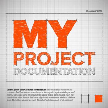 Modern Vector abstract cover template for construction project as a design drawing