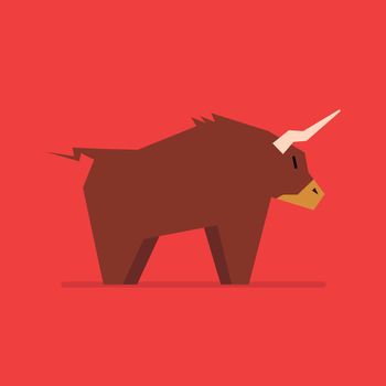 Bull in flat style. vector illustration