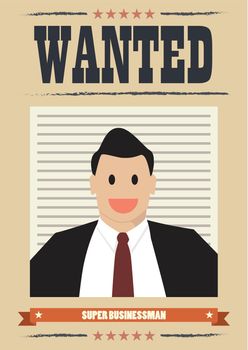 Wanted businessman. Wanted Vintage Poster