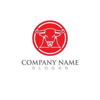 Bull horn logo and symbol vector template design