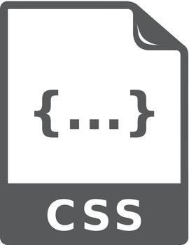 CSS file format icon in single color. Computer software page style sheet web design development