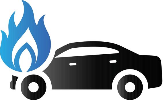 Car on fire icon in duo tone color. Automotive accident accident