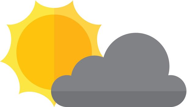Weather forecast partly cloudy icon in flat color style. Meteorology overcast
