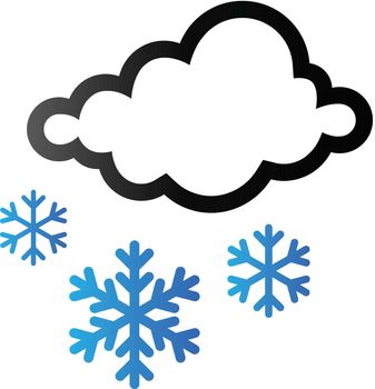 Weather overcast snowing icon in duo tone color. snowflakes winter December