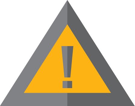 Warning sign icon in flat color style. Beware notice triangle safety security