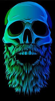 Bearded skull vector illustration design
