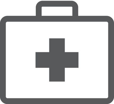 Medical case icon in single grey color. Health care equipment storage