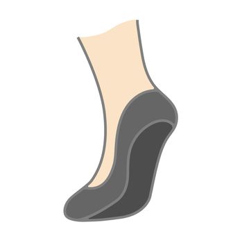 silhouette of the foot. Simple vector illustration. Flat style