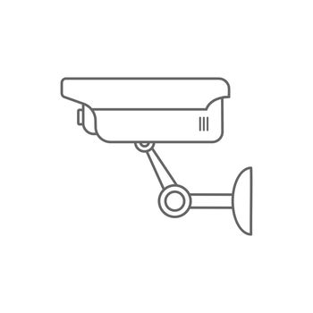 Video camera icon for surveillance and security. Vector illustration isolated on a white background.