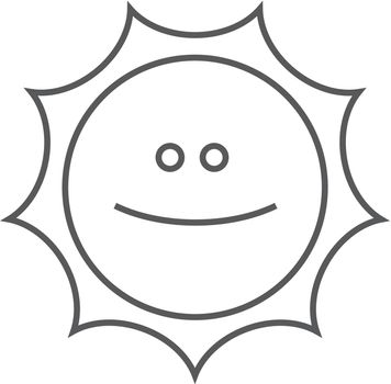 Weather forecast sunny icon in thin outline style.
