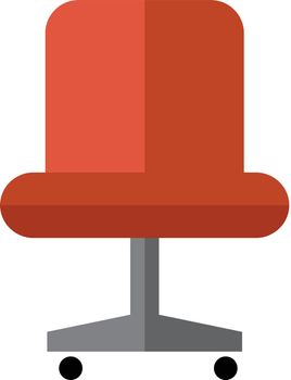Office chair icon in flat color style. Business supply furniture comfort work