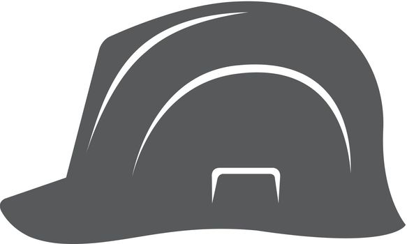 Hard hat icon in single color. Construction gear head protection builder worker