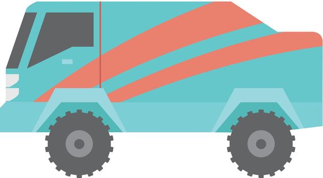 Rally truck icon in flat color style. Sport extreme race desert competition championship