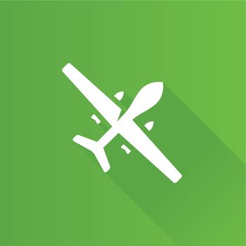 Unmanned aerial vehicle icon in Metro user interface color style. Aviation military drone