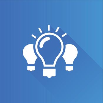 Light bulb icon in Metro user interface color style. Idea inspiration light