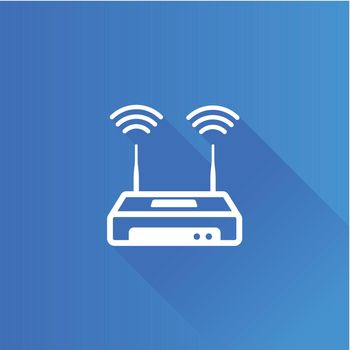 Router icon in Metro user interface color style. Internet connection WiFi