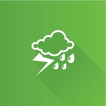 Weather overcast storm icon in Metro user interface color style. Nature forecast thunder