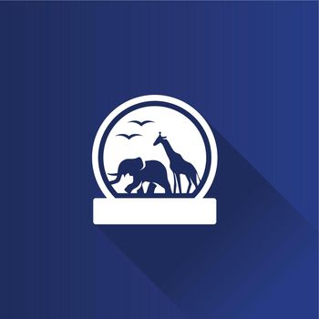 Zoo gate icon in Metro user interface color style. Animal park jungle