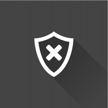 Shield icon in Metro user interface color style. Protection computer antivirus