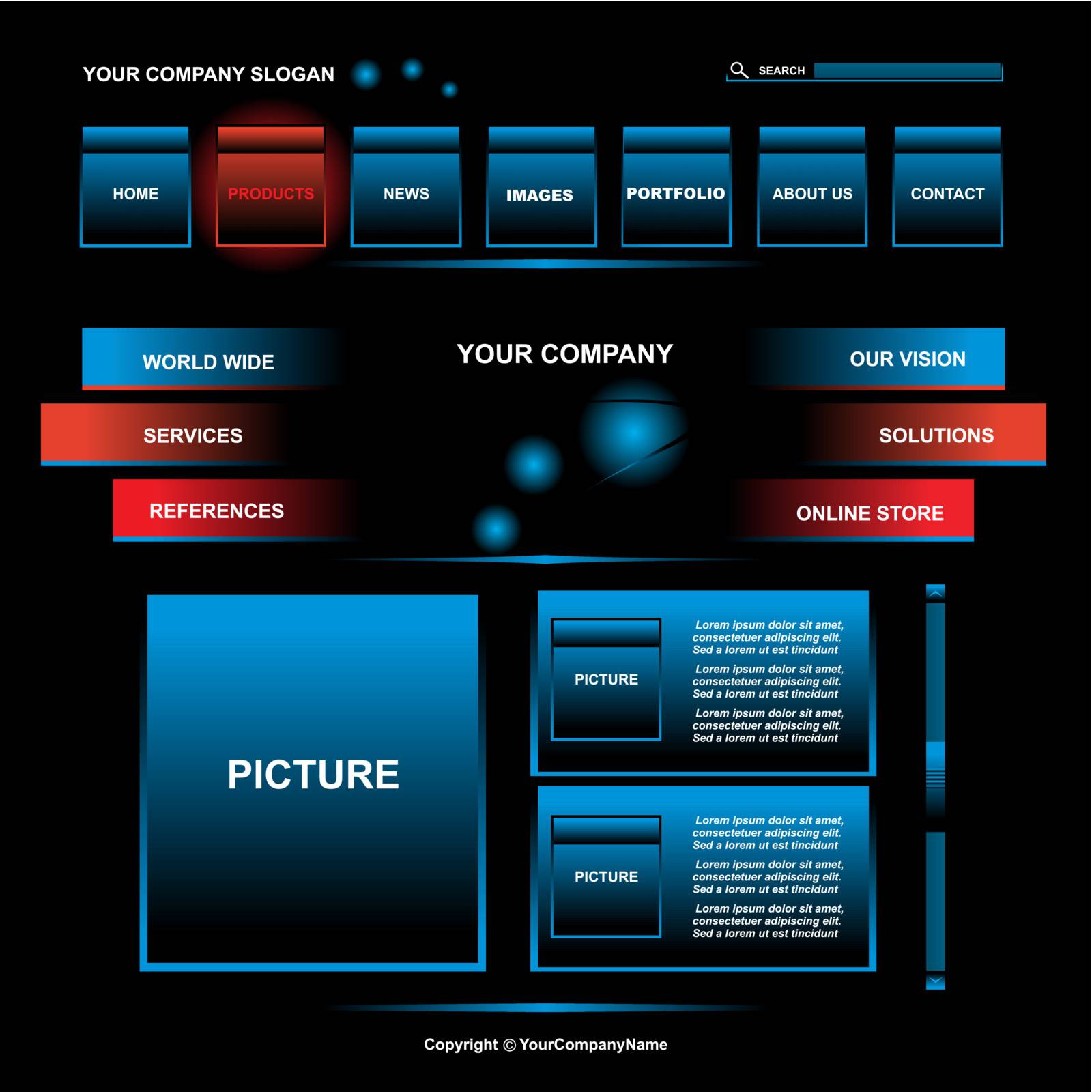 Modern Web site design template, vector illustration