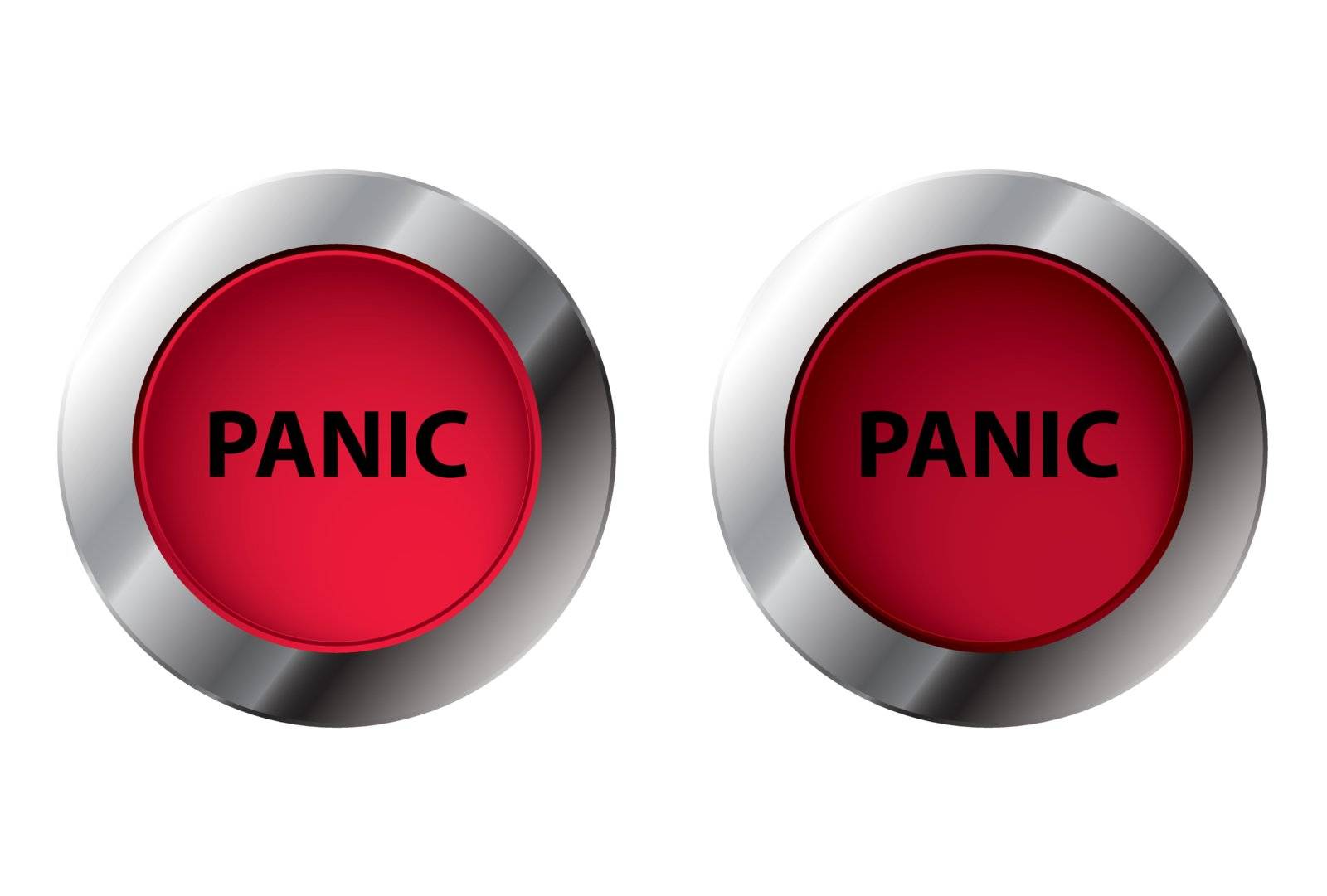 Shiny panic button On/Off, vector illustration