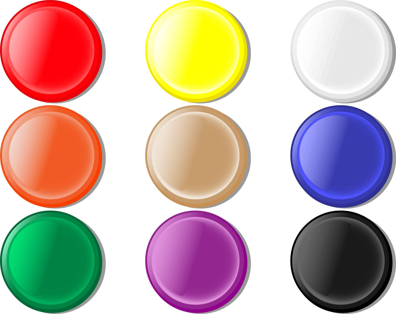 Vector illustration of round buttons