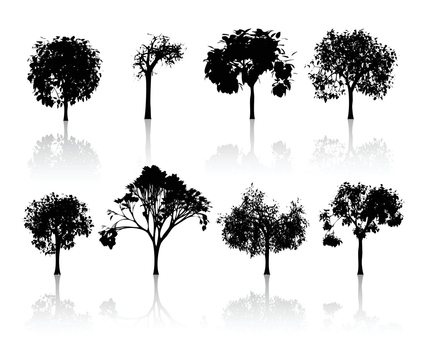 Set of detailed trees by kjolak