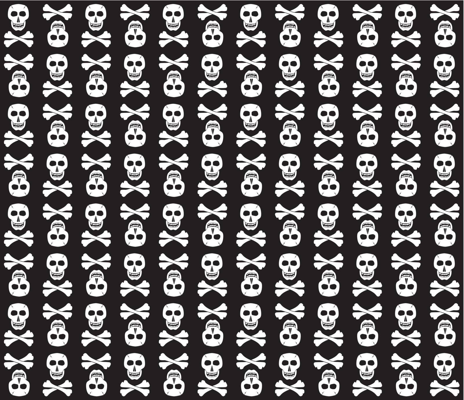 Black-And-White skulls background. by boroda