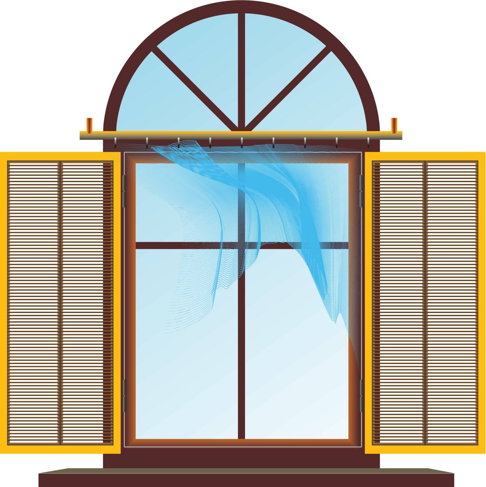 Exposed window with flutter brise-bises