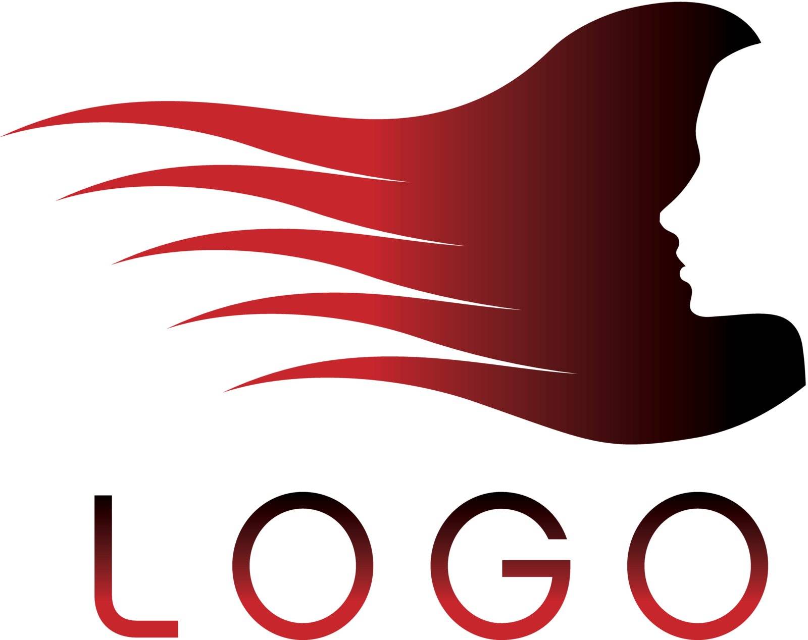 vector hair silhouette logo icon by VectorZilla