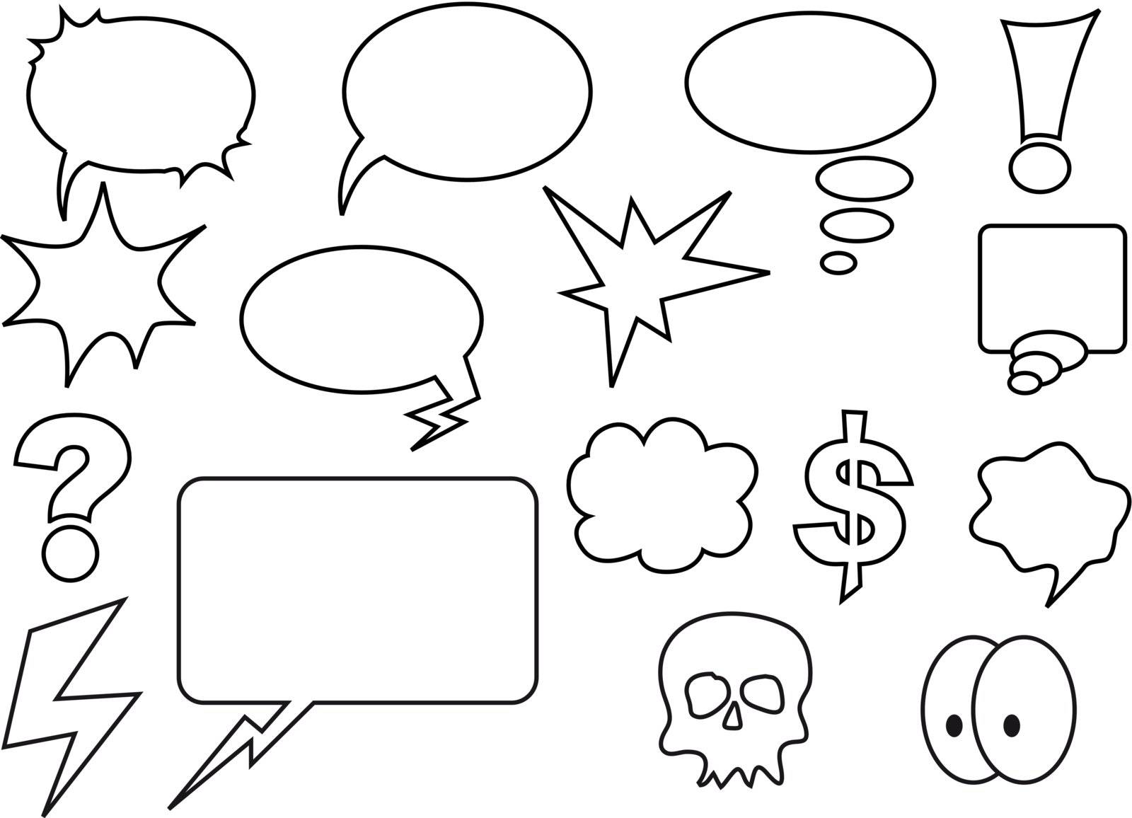 speech bubbles and some other comic elements