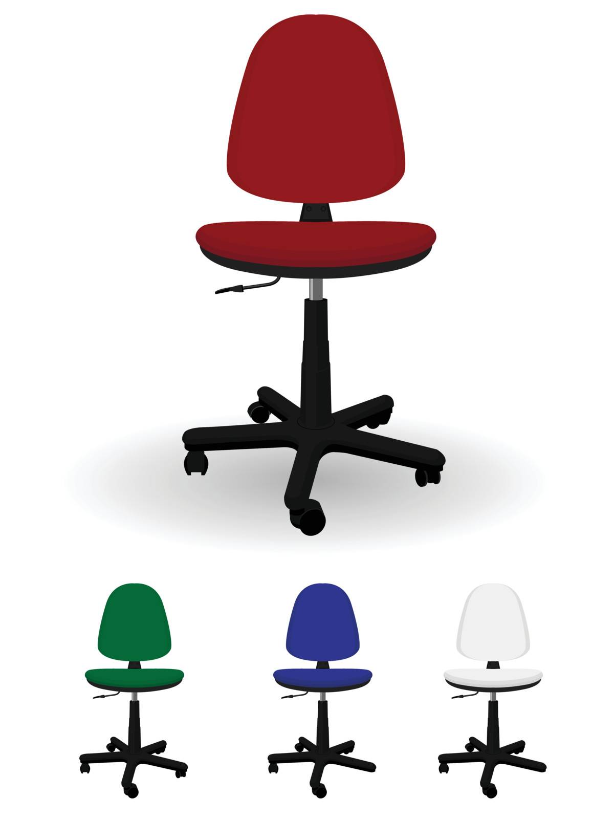 Office rotating armchair in a vector