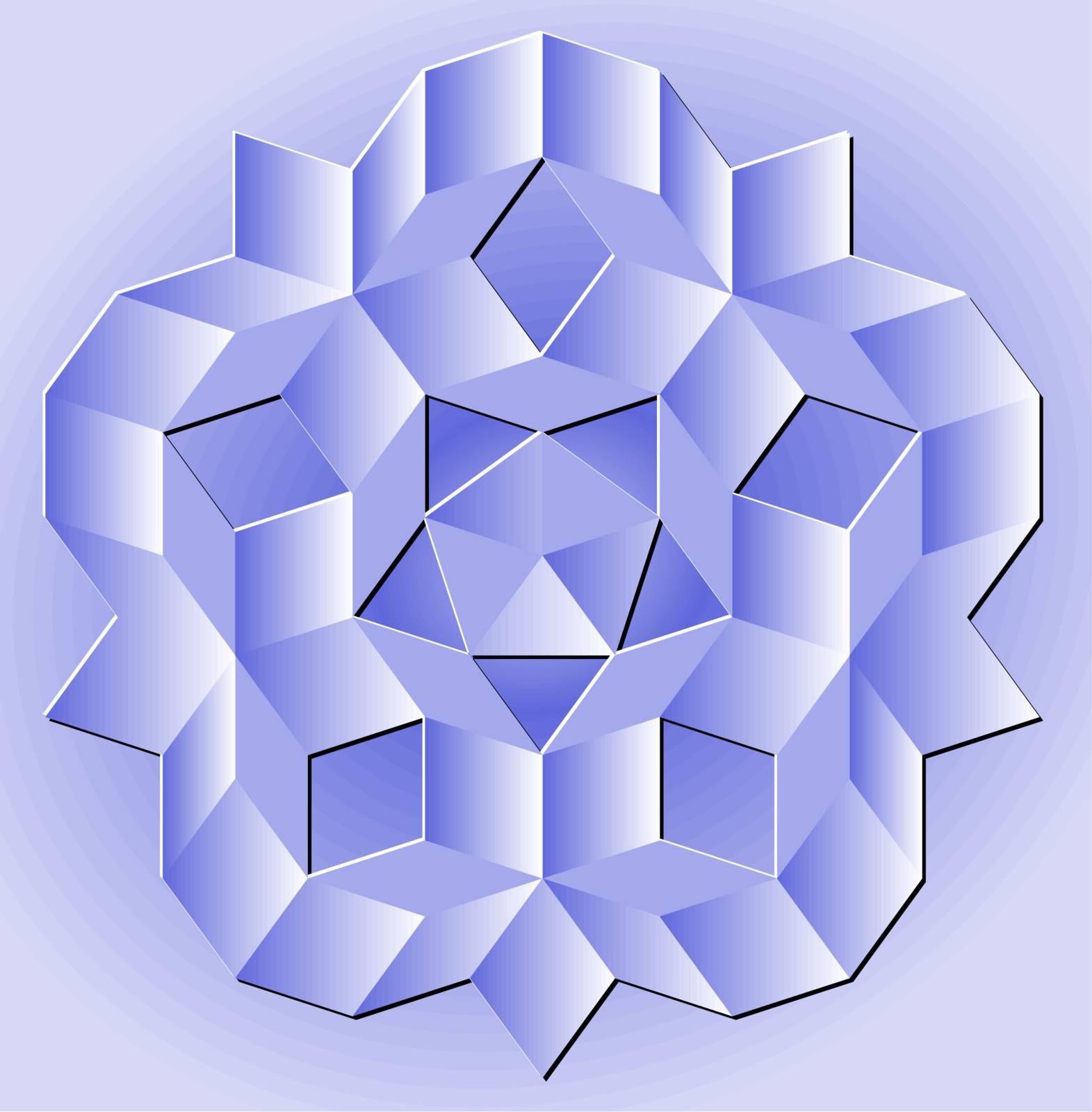 Blue Penrose tiling (vector)