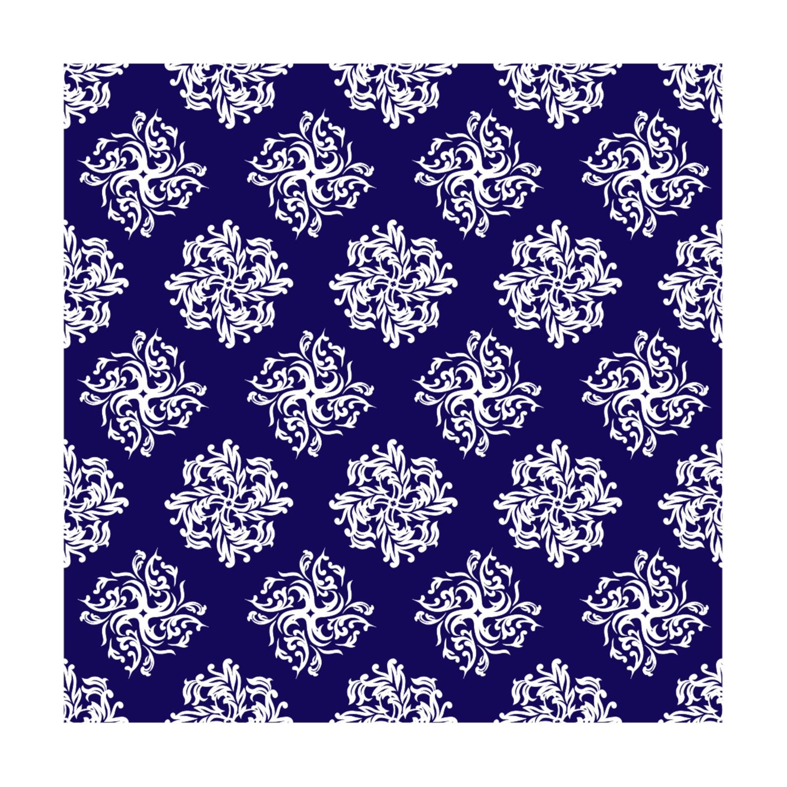 Royal blue and silver repeating design that seamlessly joins