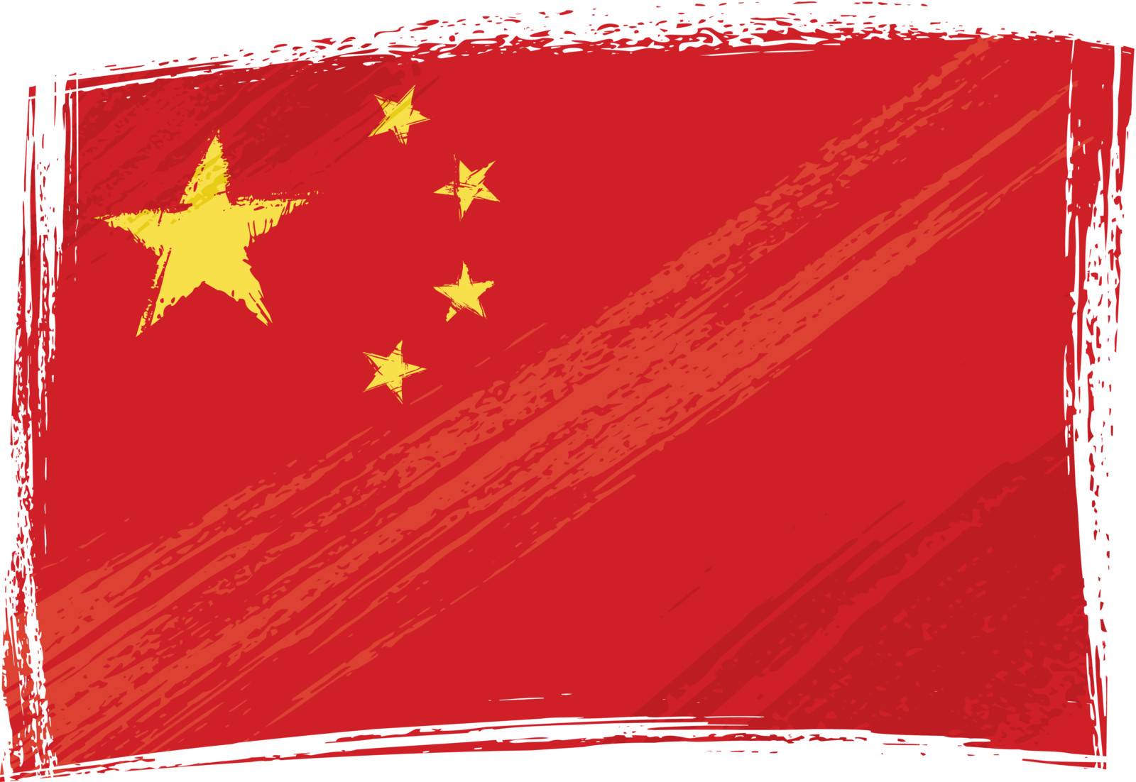 China national flag created in grunge style
