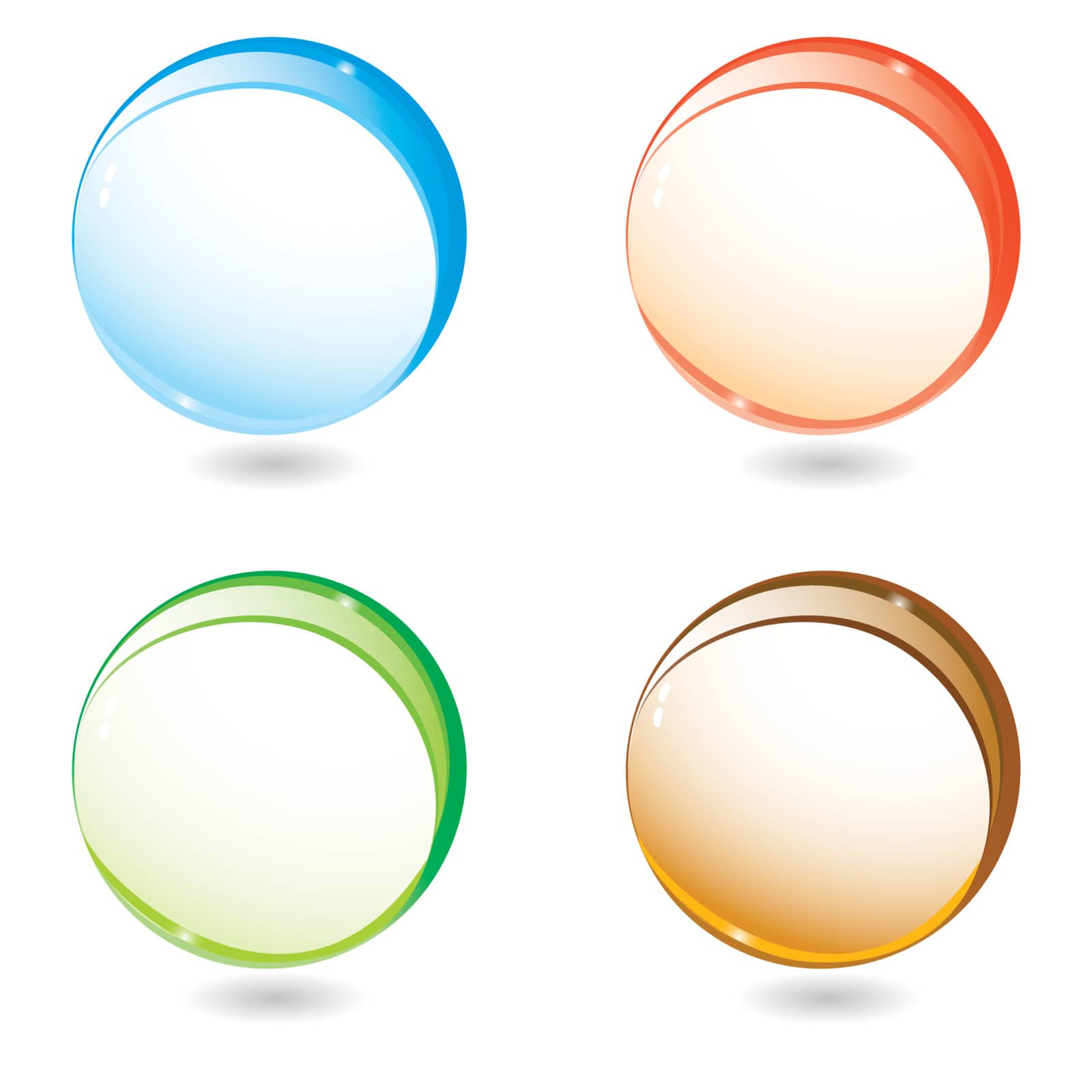 Four empty spheres vector illustration