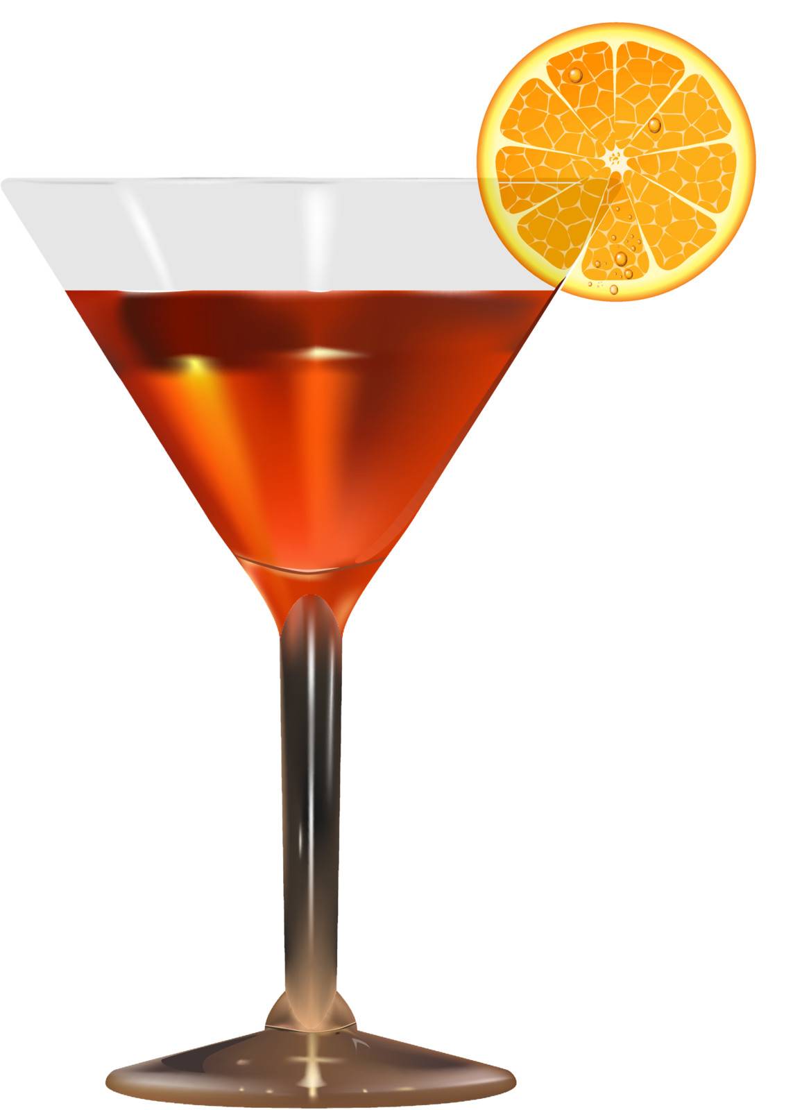 	photo realistic cocktail illustration on white background