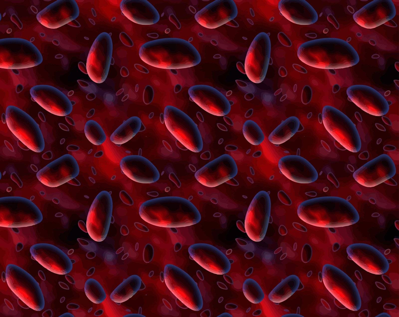 large image of blood cells floating around in an artery