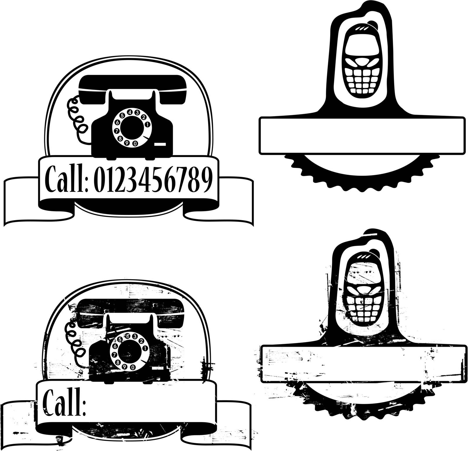 Rubber stamp with phone by ints