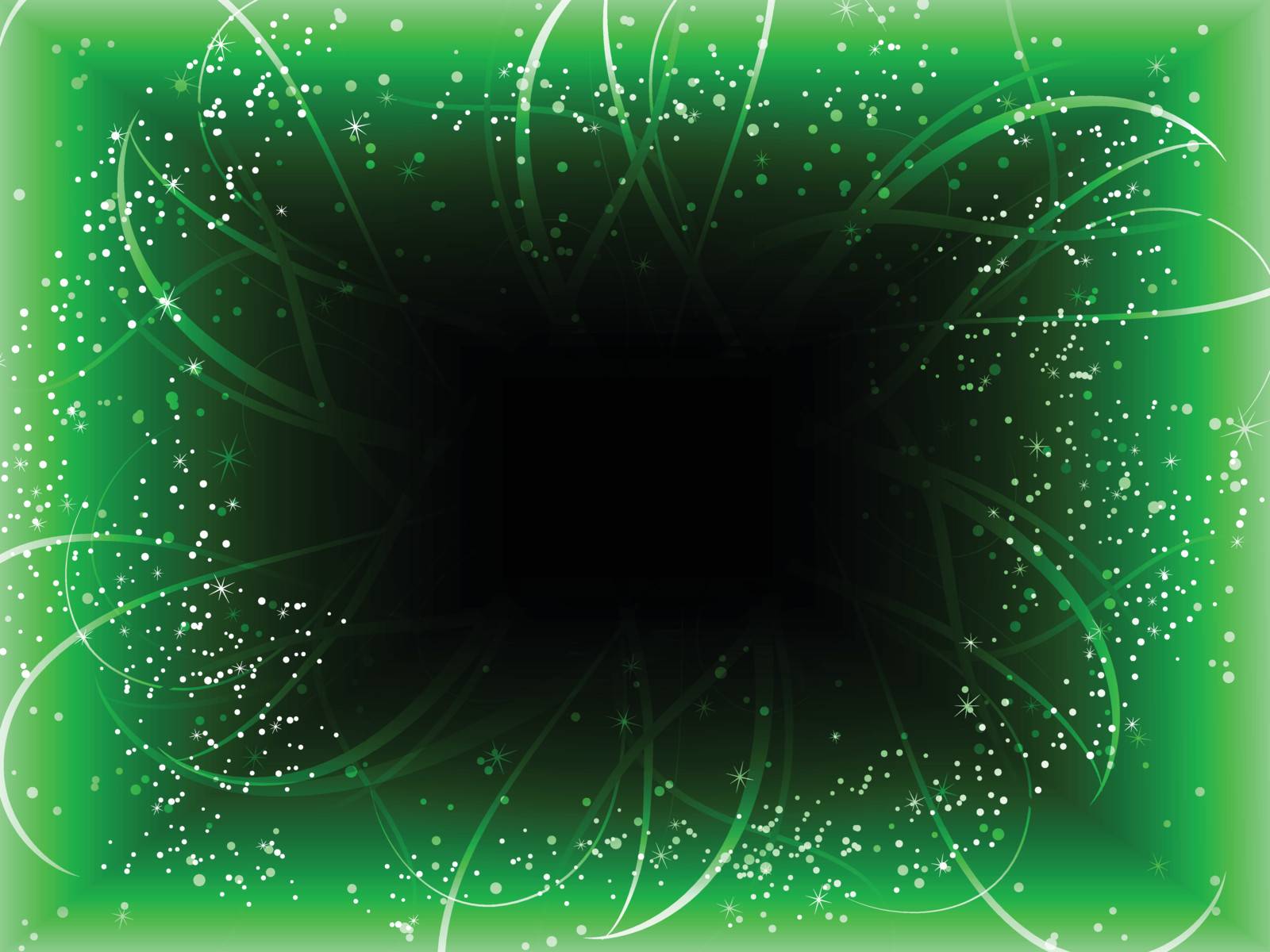 Infinite Perspective Green Stars Background. Editable Vector Illustration
