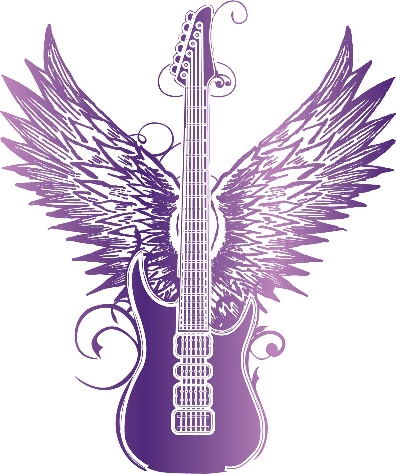 Guitar wing tribal wing by catchmybreath
