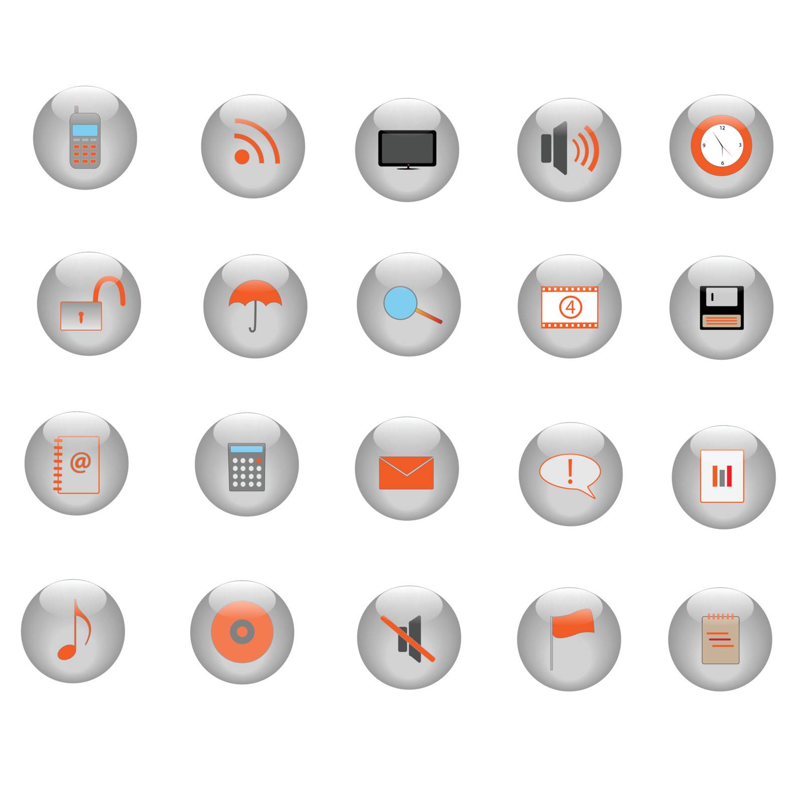 Various web icons.