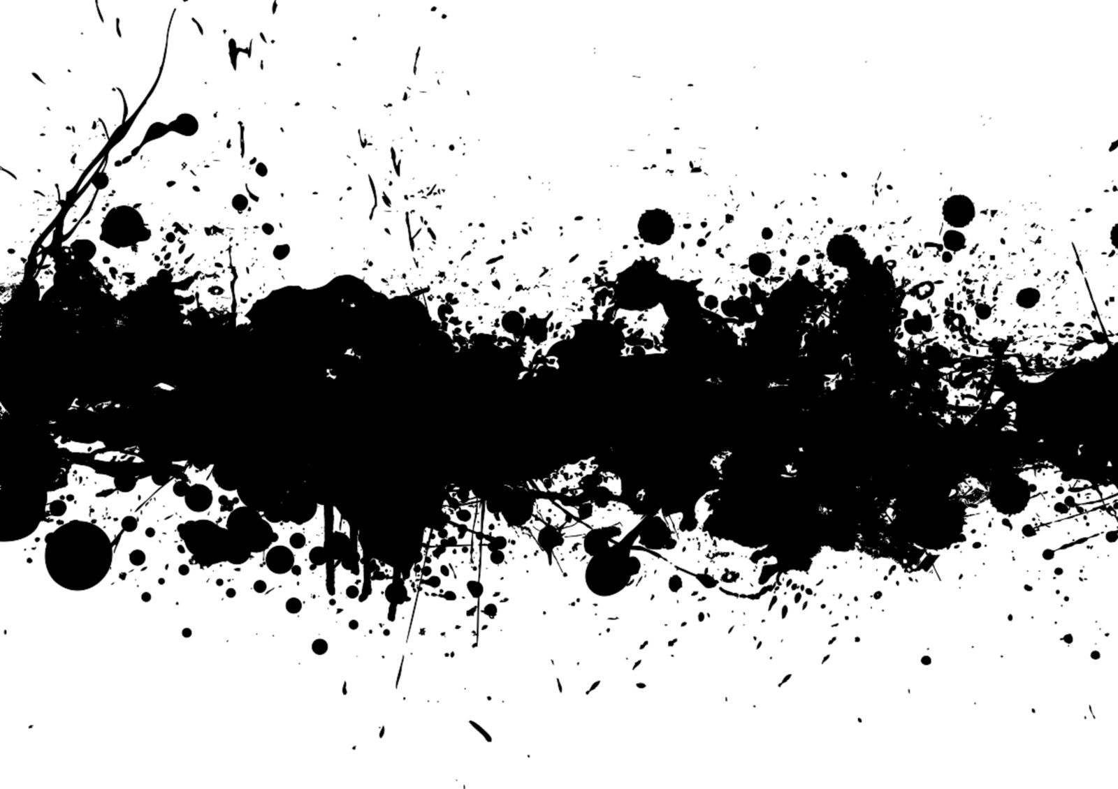 Illustrated Black and white ink splat background