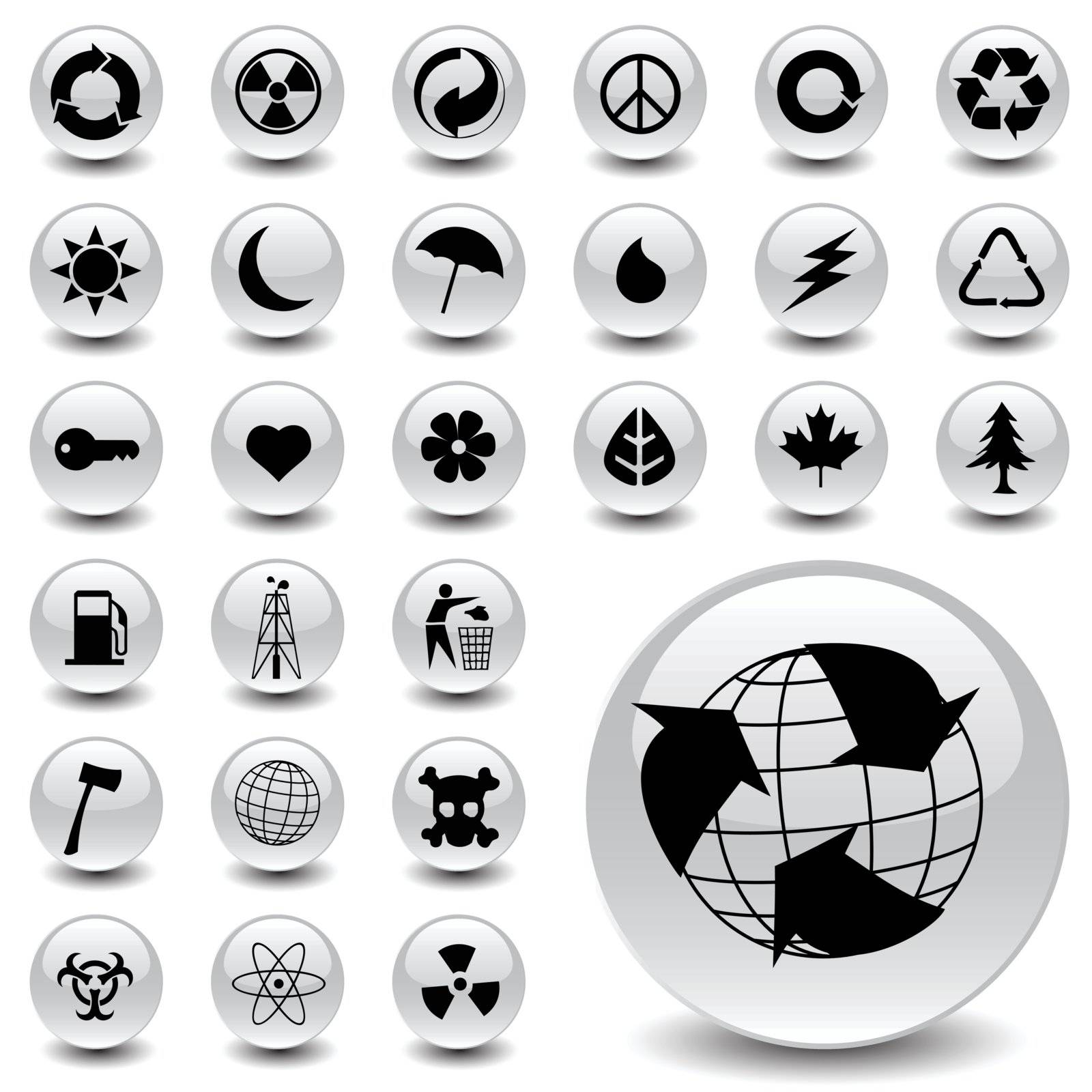 vector set of environmental icons