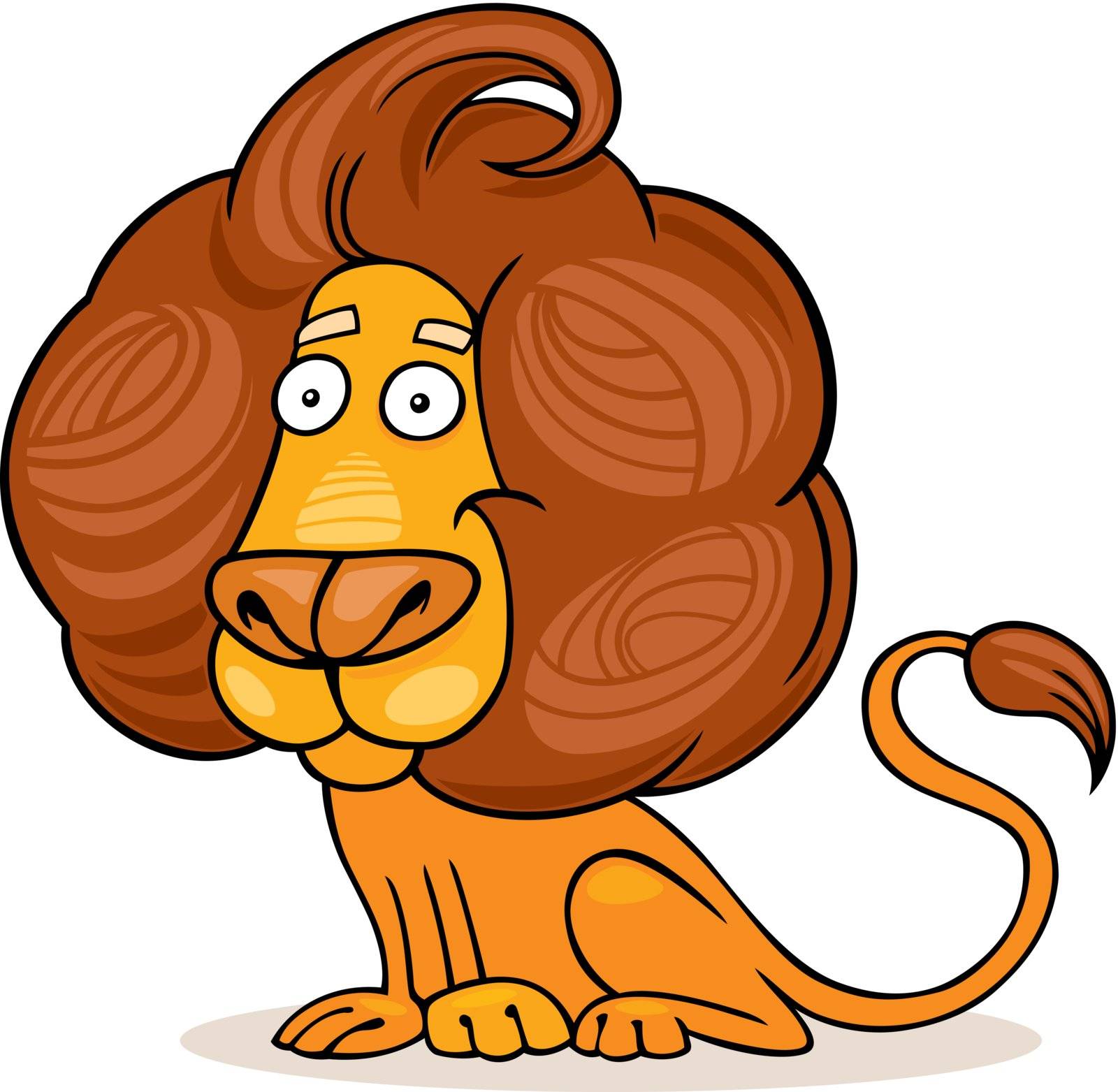 cartoon vector illustration of funny lion