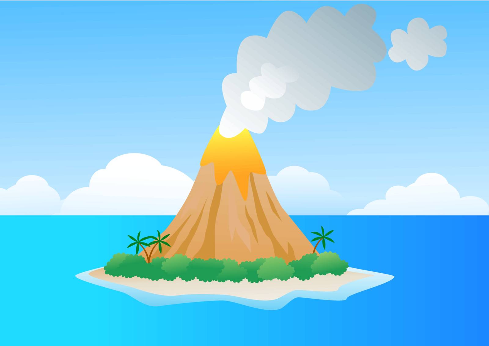 Vector volcano eruption
