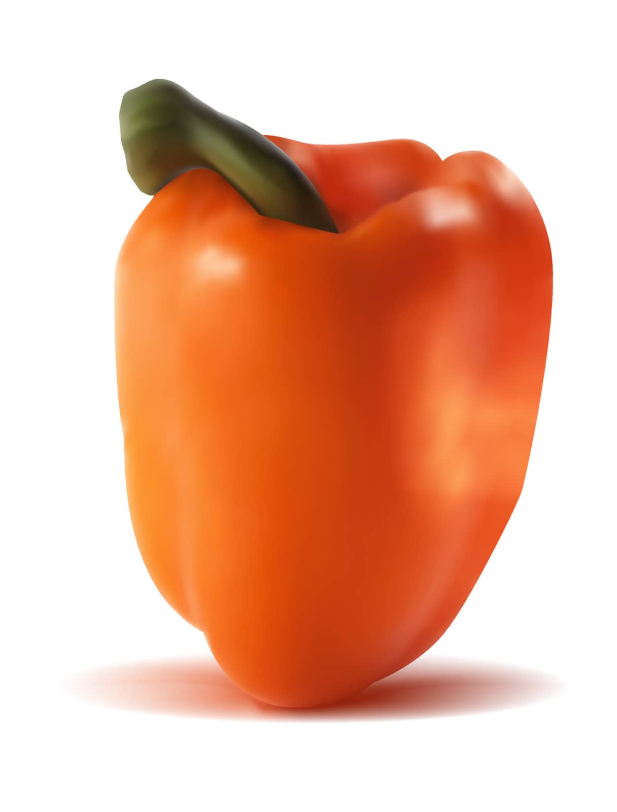Photo realistic vector illustration of orange sweet pepper. EPS 8 vector file included