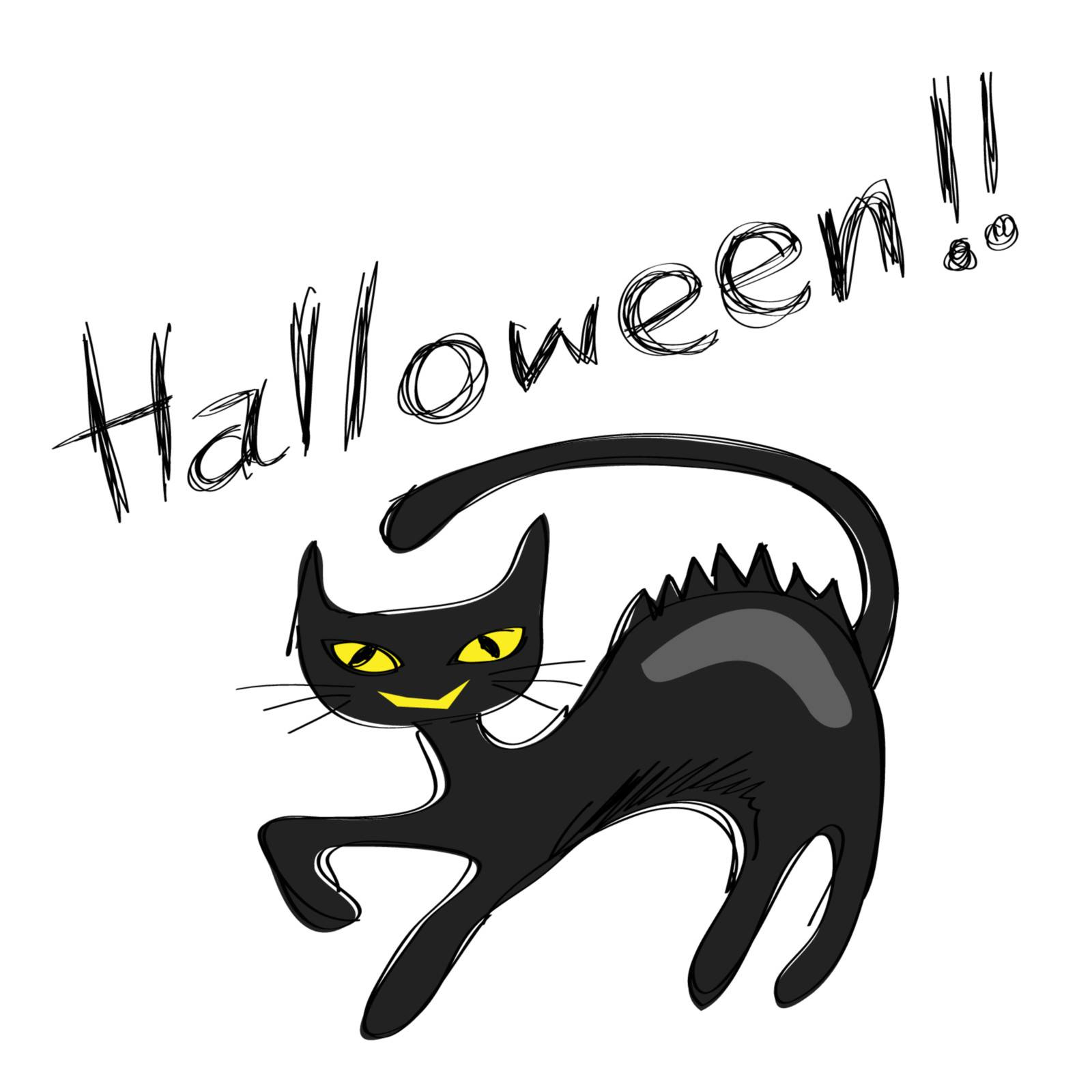 hand-drawn halloween theme message - 4 of series.
