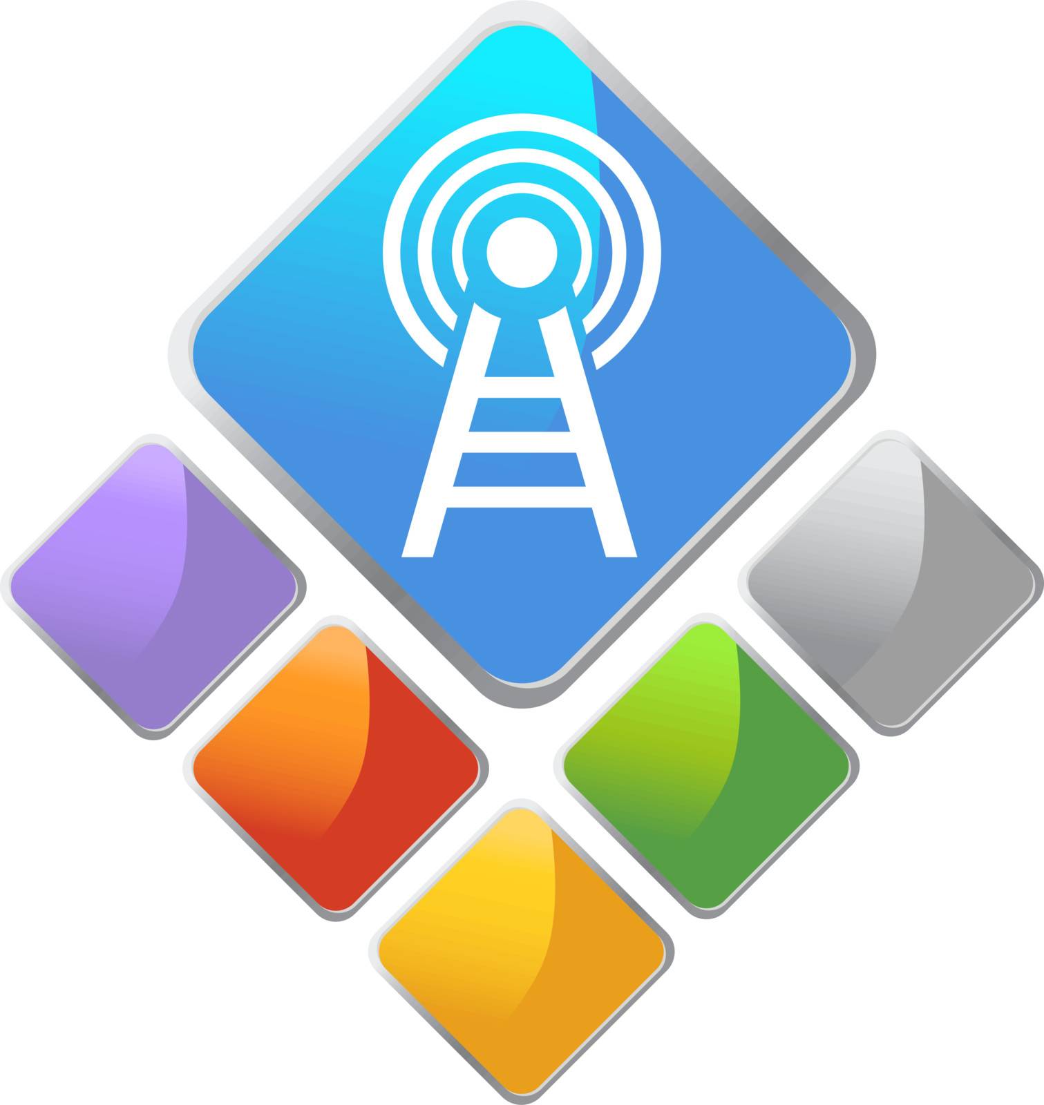 Tower Square icon in multiple colors.